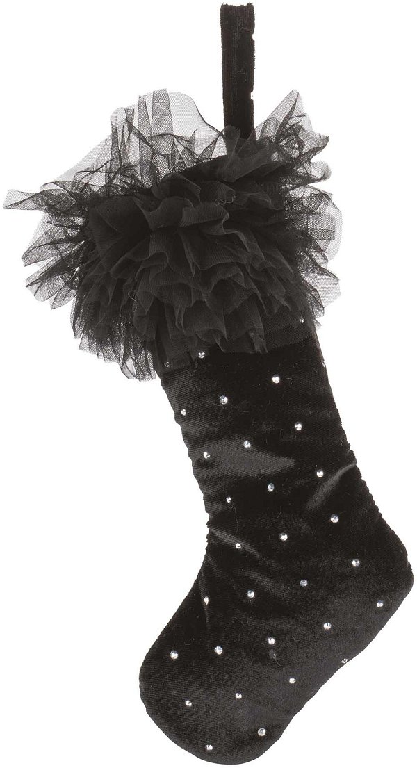 Calza in Velluto e Tulle Nero