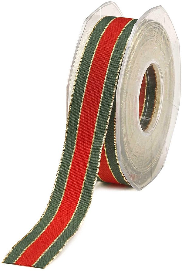 Nastro Rigato Natale Rosso/Verde
