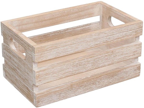Cassettina in Legno Naturale Sbiancato Rettangolare
