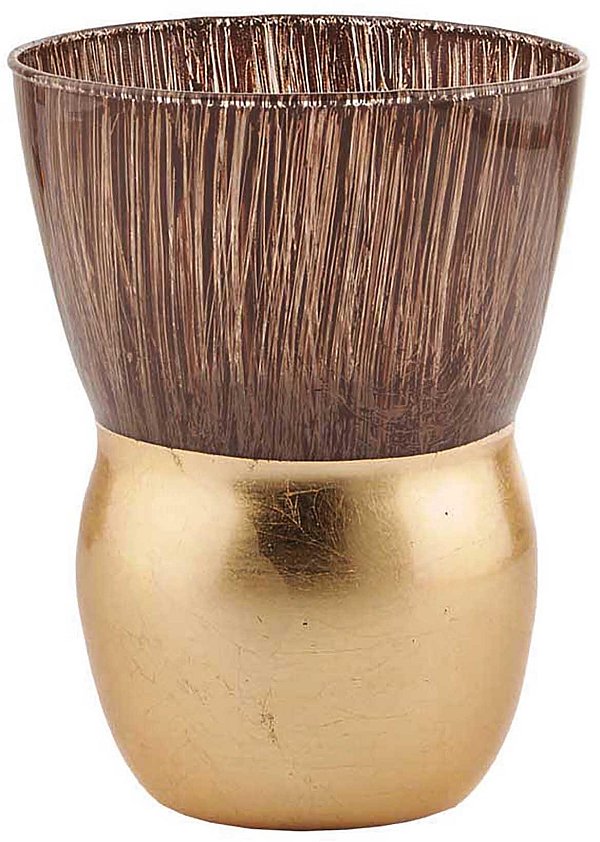 Vaso di Vetro Pay Marrone Dorato Tuia