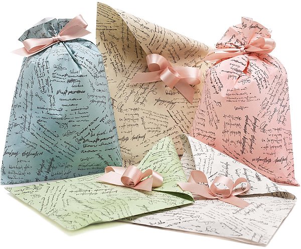 Buste Regalo Perlate Script Assortite in 5 Colori