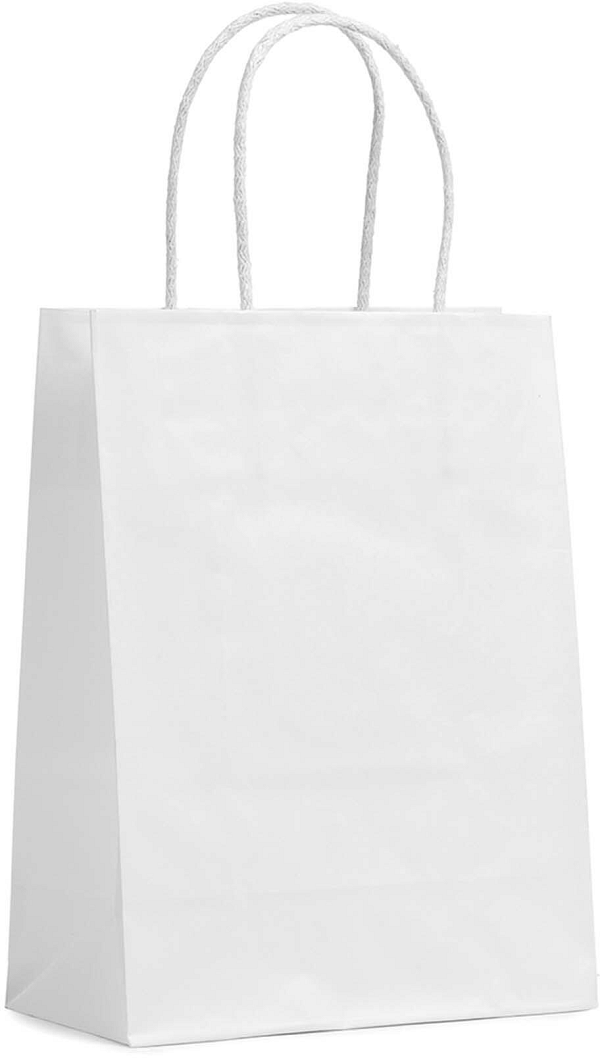 Shopper Carta Lusso Bianco con Maniglia in Cotone