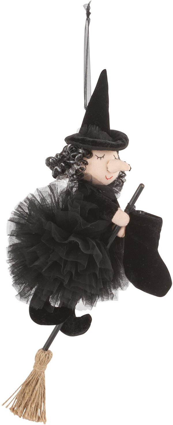 Befana Volante in Velluto e Tulle Nero
