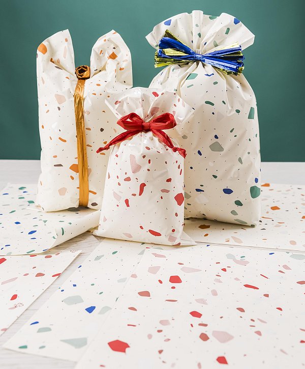 Buste Regalo Perlate Graniglia Assortite in 3 Colori