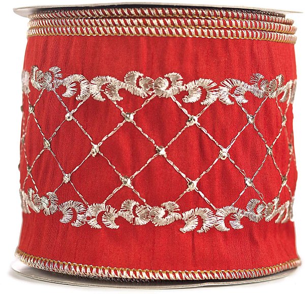 Bobina tessuto animato rosso Rococo'