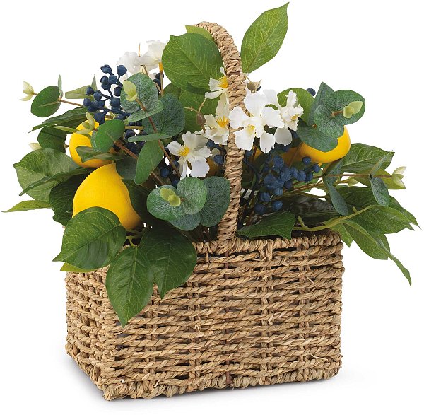 Cestino con Limoni e Fiori