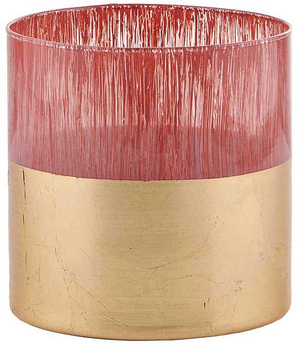 Cilindro in Vetro Rosa Dorato Tuia