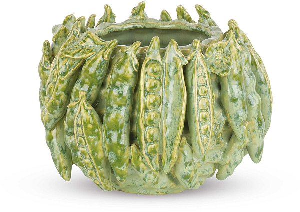 Vaso in Ceramica Beans Verde Impermeabile