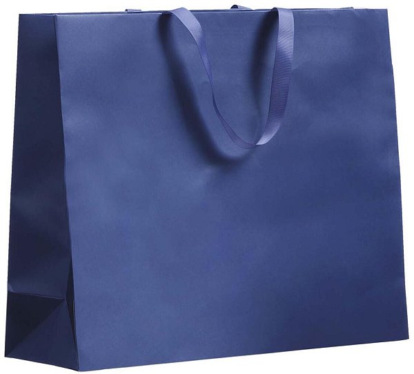 Shopper Carta Charme Blu con Maniglia in Grosgrain