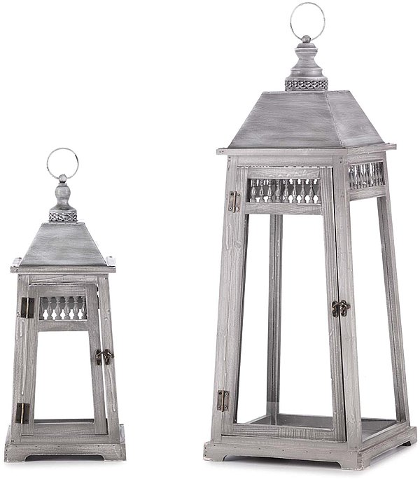 Set Lanterne Shabby in Legno