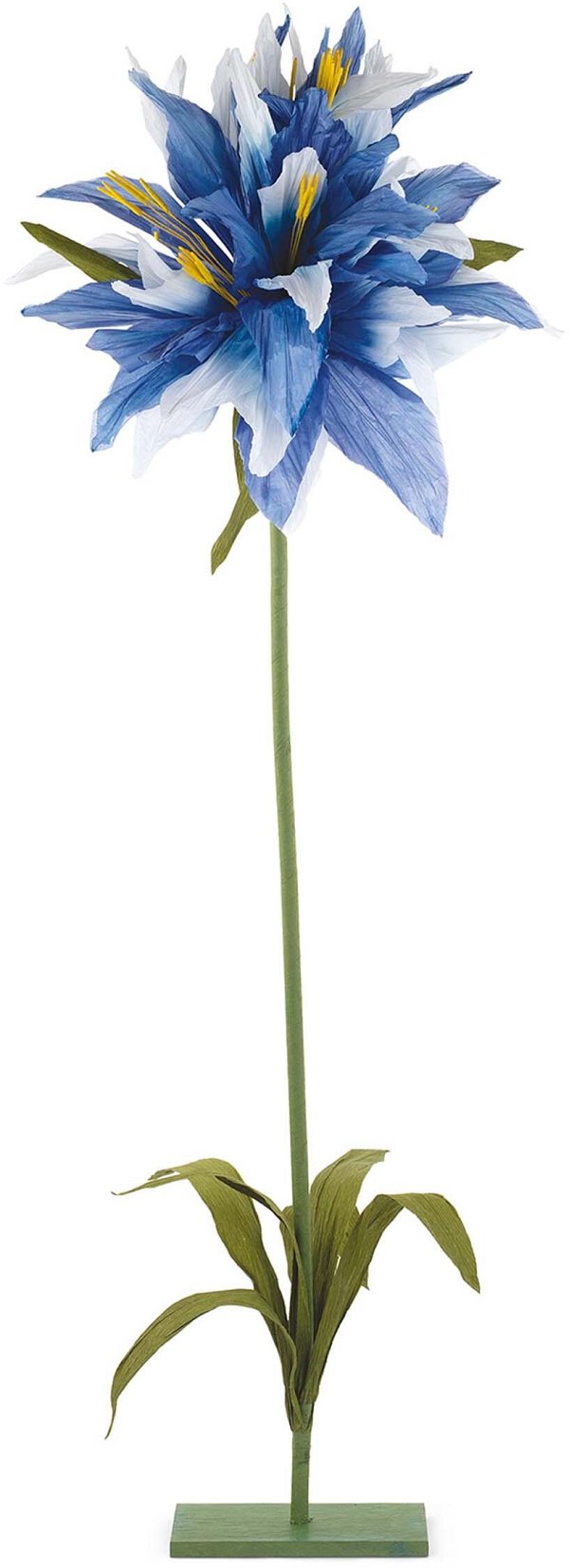 Base con 1 Fiore in Carta Blu