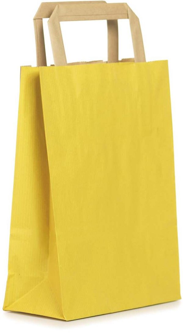 Shopper Carta Sealing Giallo con Maniglia Piatta