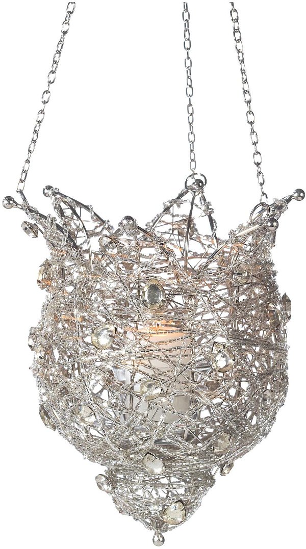 Candeliere Appendibile Silver in Metallo Traforato
