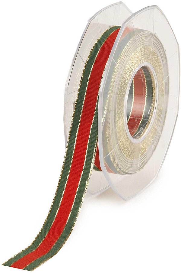 Nastro Rigato Natale Rosso/Verde