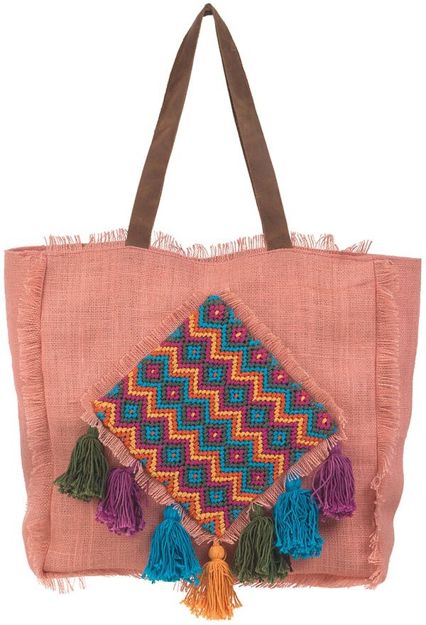 Borsa Juta con Pompon