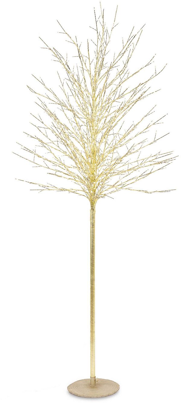 Albero in Metallo Oro a Luce Calda Fissa con Flash