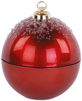 Sfera candela in vetro rossa fragranza cannella