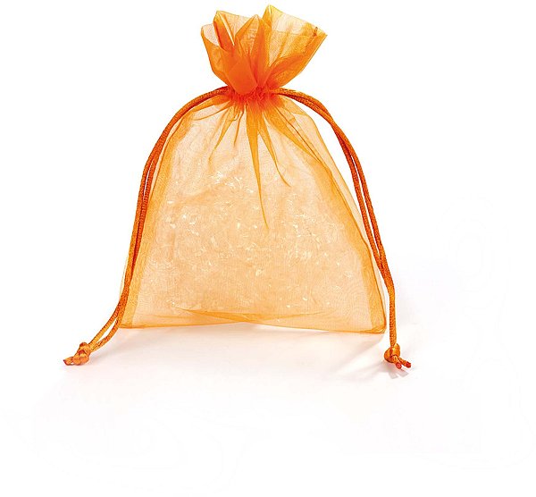 Sacchetti Organza Arancio con Cordino in Raso
