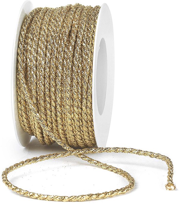Cordino Cotone con Glitter Dorato