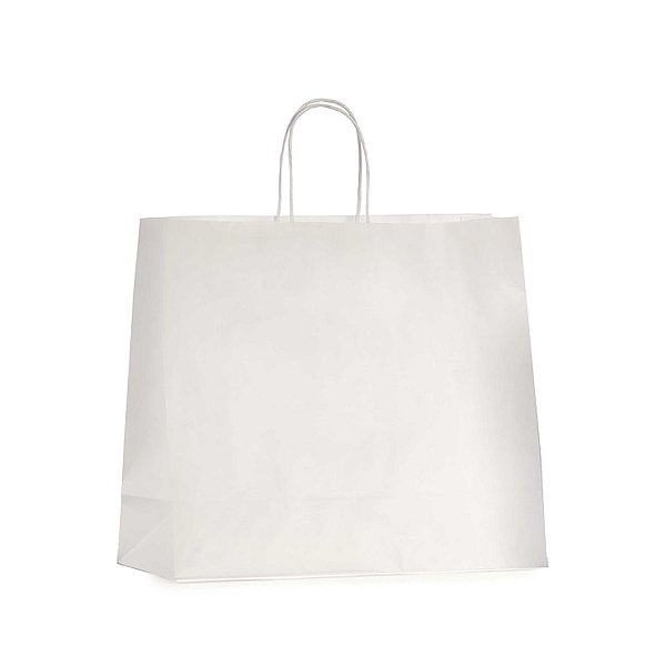 Shopper Carta Lusso Bianco con Maniglia in Cotone