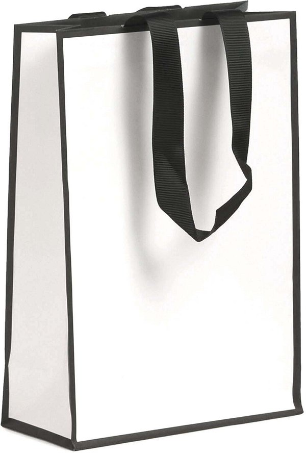 Shopper Carta Lusso Boutique White con Maniglia in Grosgrain