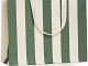 Shopper Carta Stripes Verde con Maniglia in Grosgrain