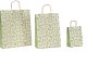 shopper carta erba riciclata al 100% fantasia salvia verde con maniglie intrecciate