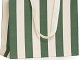 Shopper Carta Stripes Verde con Maniglia in Grosgrain